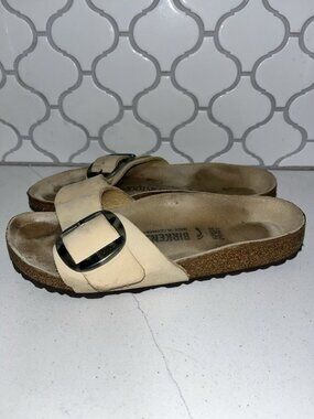 Birkenstock Madrid Big Buckle Womens EU 38 NARROW Slides Nubuck Sandals Shoes